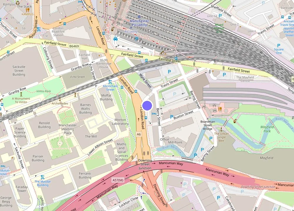 Map: Manchester Marriott Hotel Piccadilly
